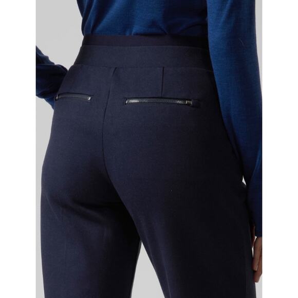 Athleta M navy heather Venice Heathered Pintuck Pant cold weather wool thick - Picture 6 of 8